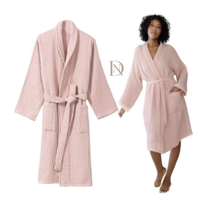 Cotton Waffle Weave Bathrobe Free Size Spa Robe
