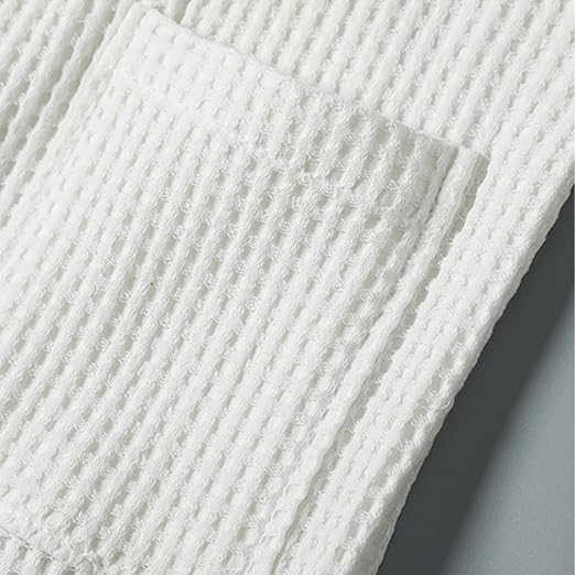 Cotton Waffle Weave Bathrobe Free Size Spa Robe Blue - Image 4
