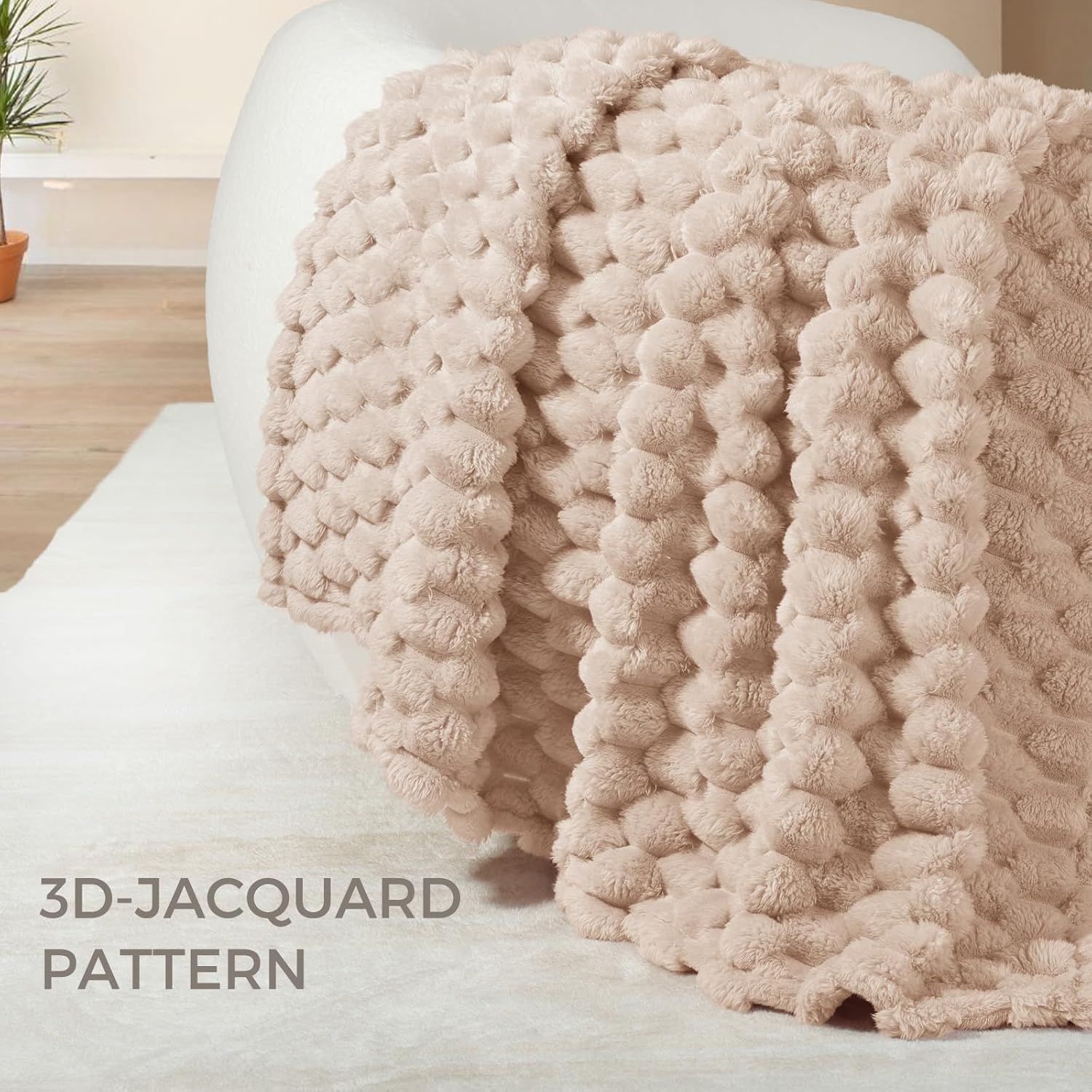 Twin Size Blanket for Bed with Jacquard Pattern - Image 3