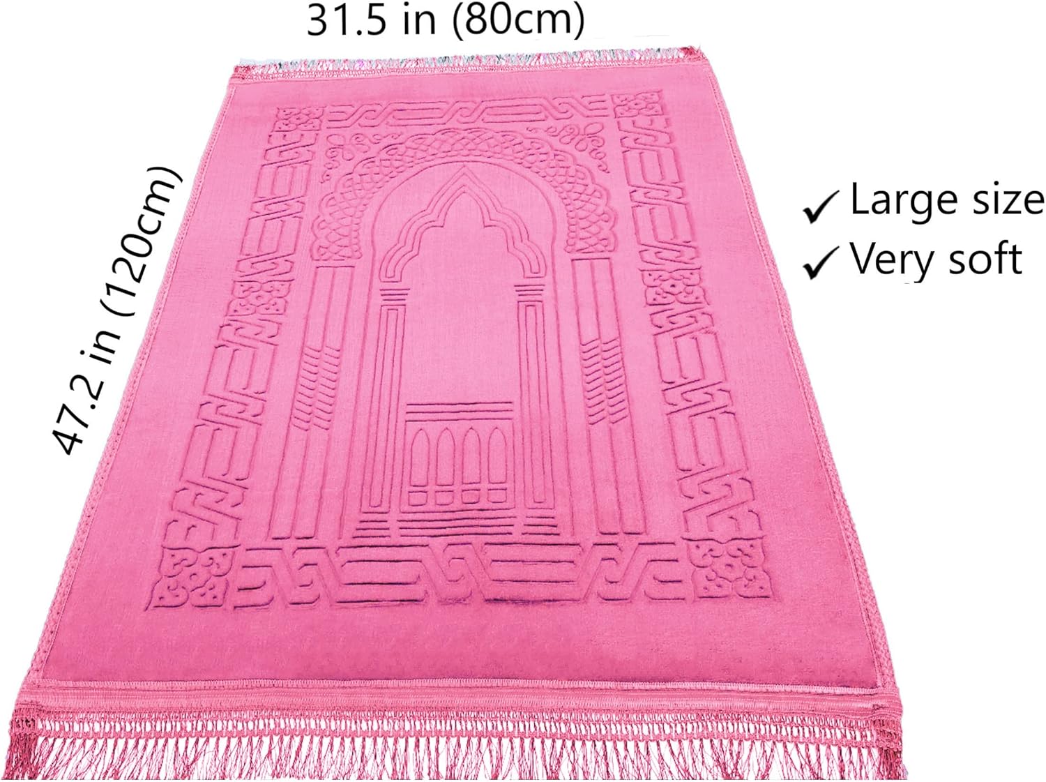 Prayer Rug Muslim Mat Islamic Pink - Image 2