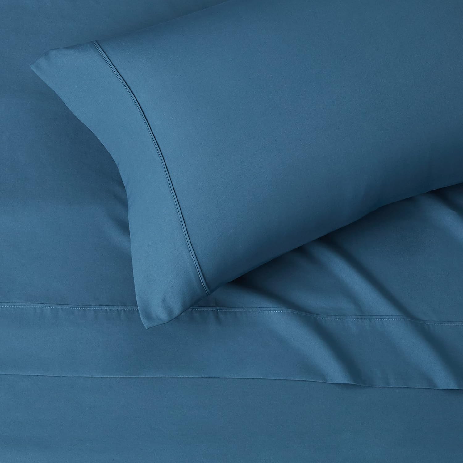 Basics Lightweight Super Soft Easy Care Microfiber Bed Sheet Set with 14” Deep Pockets - Twin, Dark Teal - Image 4