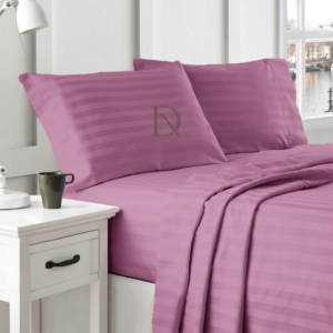 Luxurious Hotel Stripe Flat Sheet, Fitted Sheet and Pillow Cases, Bed Sheet 4-Pieces