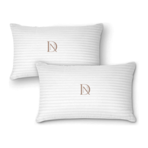 2- Piece Of Ultra-softMicrofiber Strip Hotel pillow for Ultimate Comfort and Support - size 75x50 cm - White