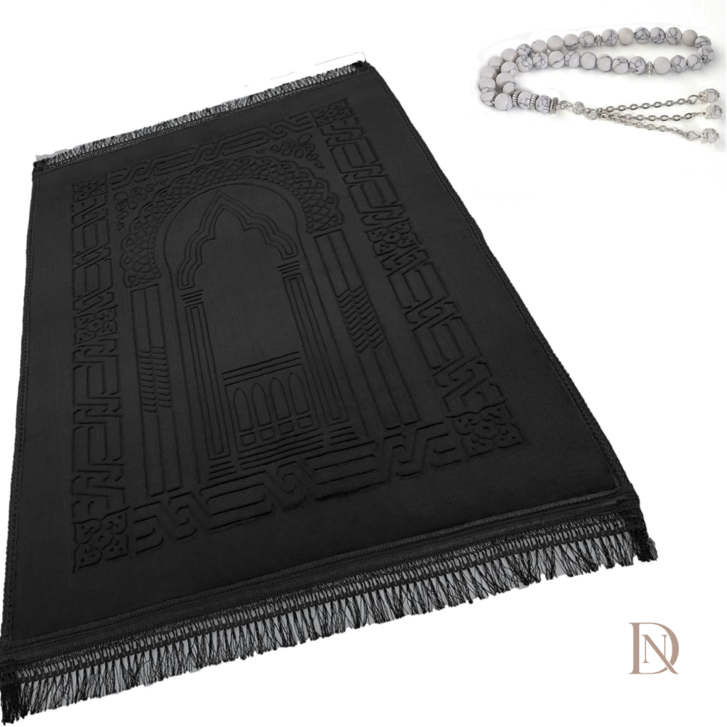 Prayer Rug Muslim Mat Islamic Black
