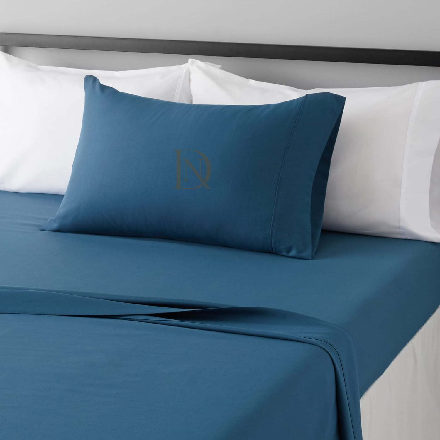 Basics Lightweight Super Soft Easy Care Microfiber Bed Sheet Set with 14” Deep Pockets - Twin, Dark Teal